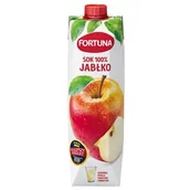 Soki i napoje niegazowane - Fortuna Jabłko Sok 100% 1 l - miniaturka - grafika 1