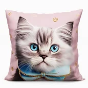 Poszewki na poduszki - PODUSZKA DEKORACYJNA Z NADRUKIEM 40X40 KOTEK - miniaturka - grafika 1