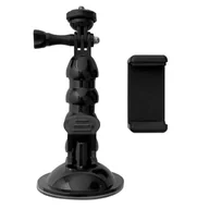 Akcesoria do kamer sportowych - Uchwyt z przyssawką do kamery sportowej GoPro DJI Insta360 SJCam Eken + adapter do smartfona HURTEL - miniaturka - grafika 1