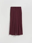 Spodnie damskie - Reserved - Szerokie spodnie z kantem - burgundowy - miniaturka - grafika 1