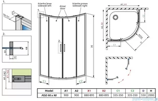 Radaway Premium Pro Pdd kabina 90x90cm szkło przejrzyste 1013000-01-01/1013200-01-01 - Kabiny prysznicowe Radaway Premium Pro Pdd kabina 90x90cm szkło przejrzyste 1013000-01-01/1013200-01-01 - Kabiny prysznicowe - miniaturka - grafika 2