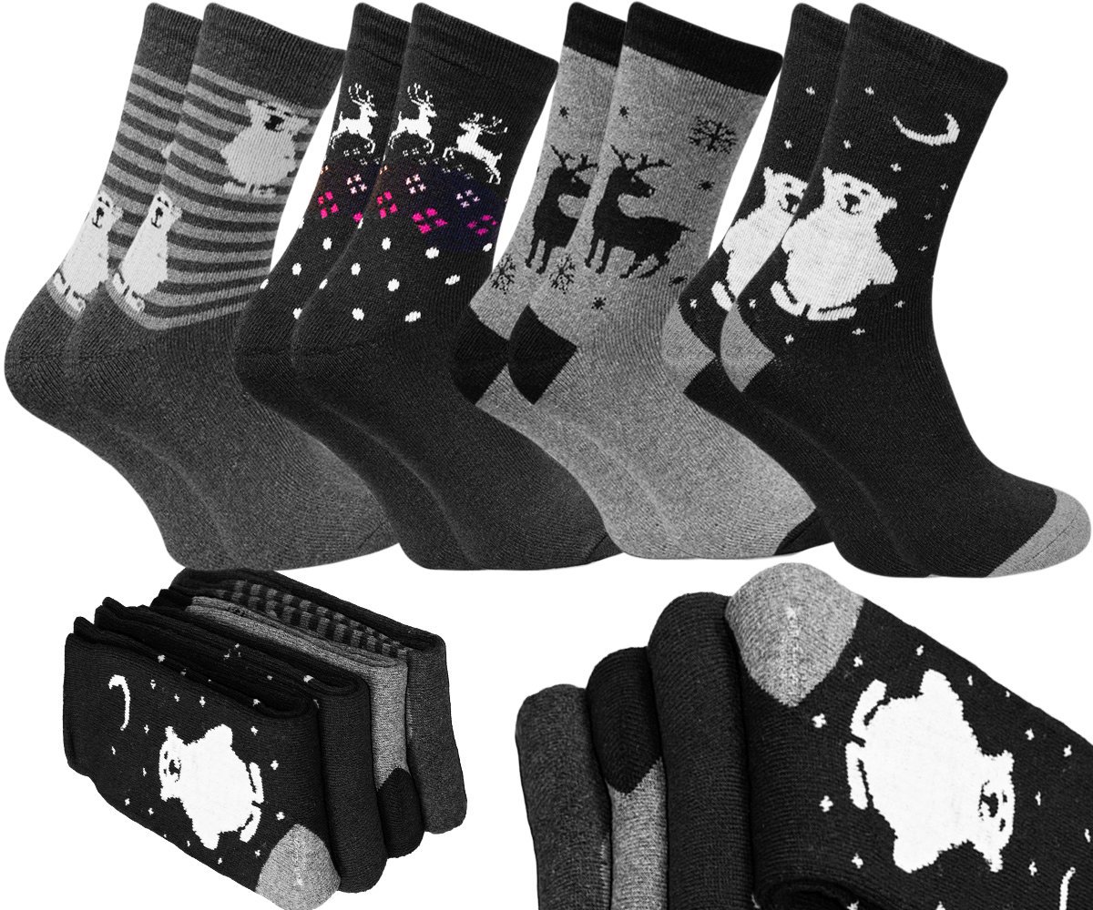 4x Skarpety Damskie Bawełniane CIEPŁE BZP-1*4*35-38