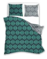 Pościel - Faro Pościel bawełniana 160x200 Pure 09 geometria zielona szara - miniaturka - grafika 1