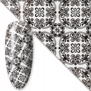 Folia transferowa do paznokci 80 cm Flower black Nr 1 - Ozdoby do paznokci - miniaturka - grafika 1