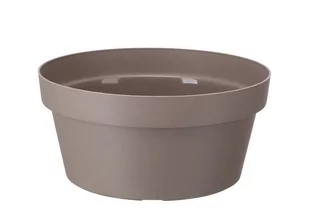 Misa plastikowa na kwiaty donica doniczka okrągła osłonka MELROSE średnica 25 cm tworzywo sztuczne mokka beżowy taupe matowy - Donice - miniaturka - grafika 1