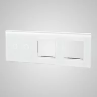 Tablice interaktywne - Touchme Duży panel 86x228mm szklany, 1 x przycisk podwójny, 2 x ramka, biały TM702728728W - miniaturka - grafika 1