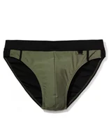 Kąpielówki męskie - SLIPY KĄPIELOWE ATLANTIC KMT-256 (kolor khaki, rozmiar XL) - miniaturka - grafika 1