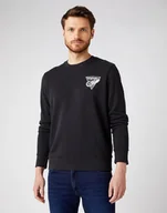 Bluzy męskie - WRANGLER CHEST PRINT CREW BLACK W6F5HA100 112141478 - Wrangler - miniaturka - grafika 1