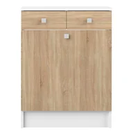 Szafki łazienkowe - Biała niska szafka łazienkowa w dekorze dębu 60x82 cm Combi – TemaHome France - miniaturka - grafika 1