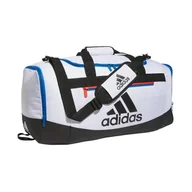 Torby sportowe - adidas Defender 4 średnia torba sportowa, dwukolorowa biało-przezroczysta Onix/jasny królewski niebieski/czarny, jeden rozmiar, Defender 4 średnia torba sportowa, Dwukolorowy biało-przezroczysty - miniaturka - grafika 1