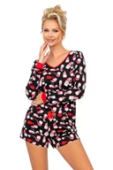 Piżamy damskie - Donna Piżama Santi II Black 44 czarny - miniaturka - grafika 1
