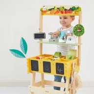 Zabawy w naśladowanie dorosłych - Duży sklep warzywniak Farma 3+ Janod - miniaturka - grafika 1
