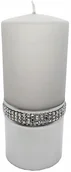 Świece - Świeca tradycyjna parafinowa Artman srebrna 17 cm - miniaturka - grafika 1