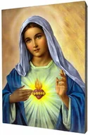 Ikony i obrazy sakralne - Serce Maryi - obraz religijny na desce lipowej - miniaturka - grafika 1