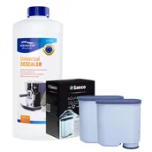 Akcesoria i części do ekspresów do kawy - Zestaw Philips Saeco - Filtr Philips Aquaclean CA6903 2szt, Uniwersalny Odkamieniacz 1L - miniaturka - grafika 1
