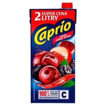 Napój owocowy Caprio jabłko aronia wiśnia z witaminą C karton 2l