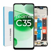 Części serwisowe do telefonów - ORYGINAŁ WYŚWIETLACZ EKRAN LCD SZYBKA DOTYK DO REALME C35 RAMKA RMX3511 - miniaturka - grafika 1
