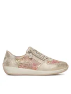 Półbuty damskie - Rieker Sneakersy N1112-91 Beżowy - miniaturka - grafika 1