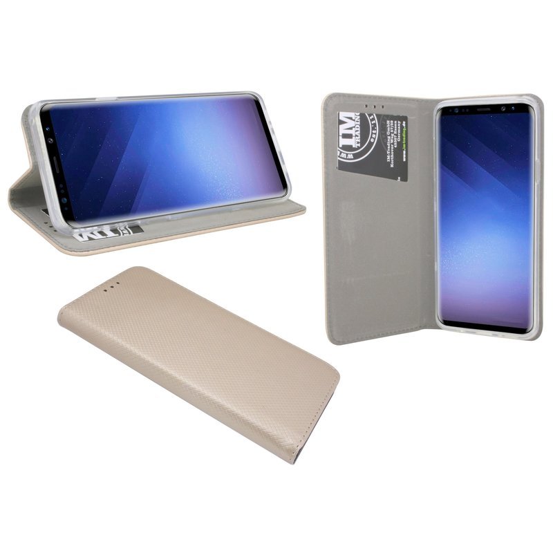 Samsung Galaxy S9 Plus etui na telefon komórkowy flip case pokrowiec ochronny na smartfona złoty