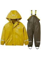 Kurtki i płaszcze dla chłopców - Helly Hansen Dziecięcy unisex K Bergen 2.0 PU Rainset, zielony użytkowy, 9 - miniaturka - grafika 1