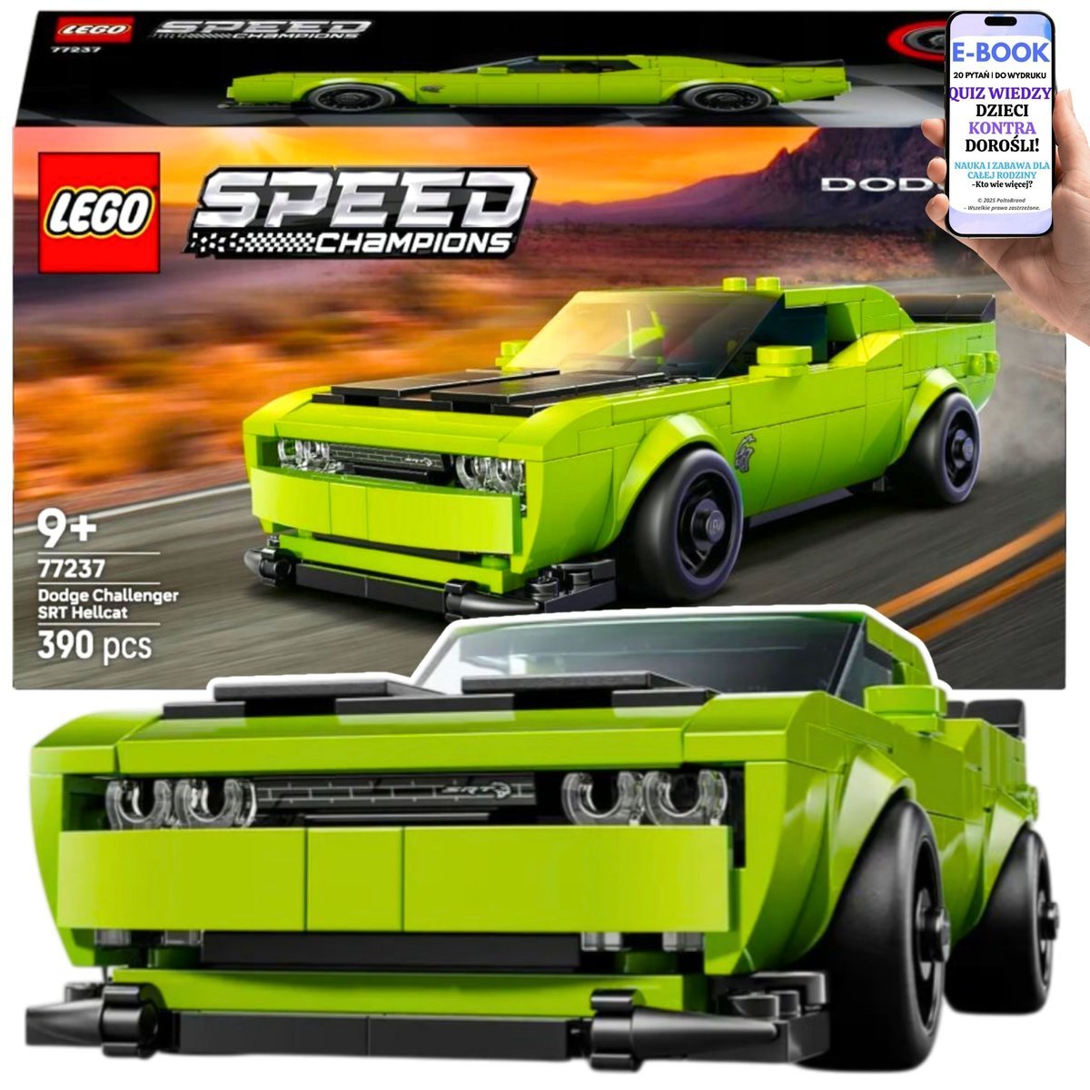 LEGO DODGE CHALLENGER Hellcat Samochód z serii Speed Champions LEGO DLA CHŁOPCA DZIECKA WNUCZKA 10 11 12 13 14 Latka + EBOOK-2