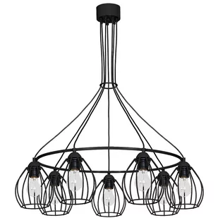 Milagro MLP752 Don Black 7x60W Lampa wisząca czarna - Lampy sufitowe - miniaturka - grafika 1