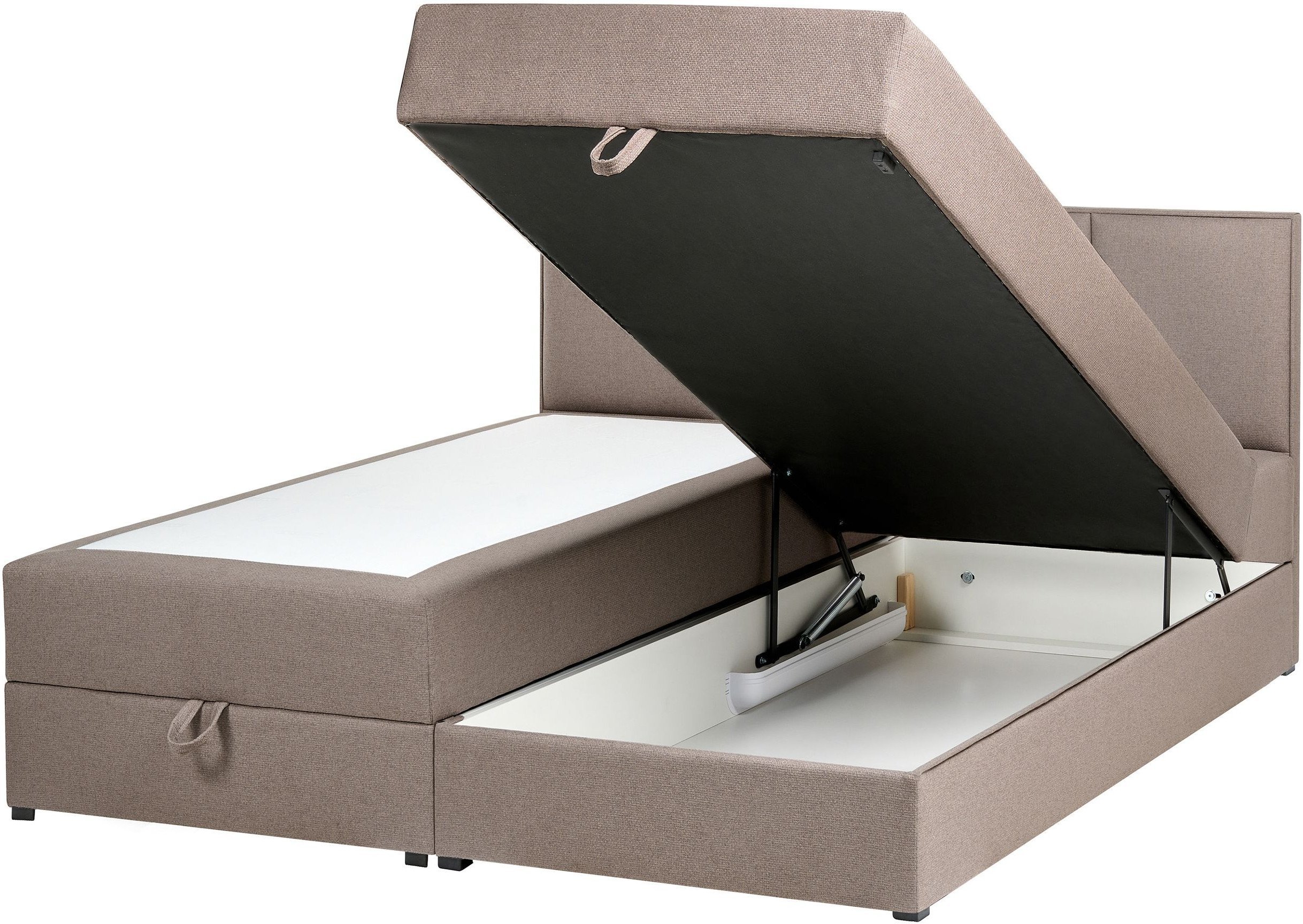 Łóżko kontynentalne z pojemnikiem BARONET 160 x 200 cm Beżowoszary