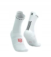 Odzież trekkingowa damska - Skarpetki biegowe Compressport ProRacing Socks V4 Run High white/black - miniaturka - grafika 1