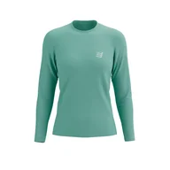 Koszulki sportowe damskie - COMPRESSPORT Koszulka biegowa damska z długim rękawem PERFORMANCE LS T-SHIRT shell blue - miniaturka - grafika 1