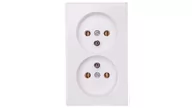 Gniazdka elektryczne - LEDart podwójne z uziemieniem wtynkowe białe GW-2KZ/00 Kappa Ospel - miniaturka - grafika 1