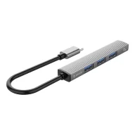 Huby USB - Adapter Hub Orico USB do USB 3.0 + 3x USB 2.0 Szary - miniaturka - grafika 1