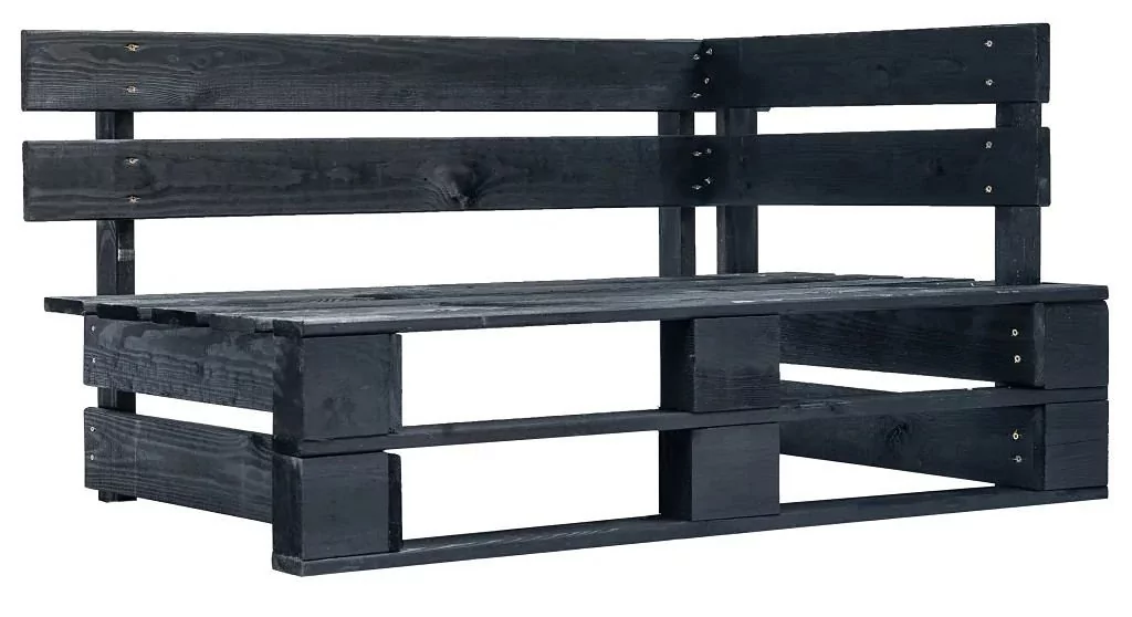Czarna ławka ogrodowa z palet - Bradley 3X 55x110x65