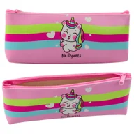 Piórniki - Piórnik Szkolny Dziewczęcy Jednorożec Pastelowy Różowy - miniaturka - grafika 1