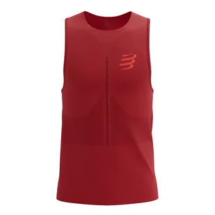 COMPRESSPORT Koszulka biegowa PRO RACING SINGLET samba red - Bielizna sportowa męska - miniaturka - grafika 1