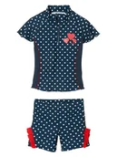 Stroje kąpielowe dla dziewczynek - Playshoes 2-częściowy zestaw kąpielowy w kolorze granatowym - miniaturka - grafika 1