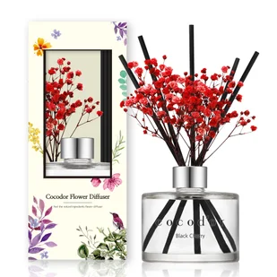Cocodor, Dyfuzor zapachowy z patyczkami i prawdziwymi kwiatami 200 ml Black Cherry PDI30400 - Zapachy do domu - miniaturka - grafika 1