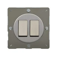 Wyłączniki światła i elektryczne - VARILIGHT Włącznik podwójny VARIGRID  stal szlifowana  VARILIGHT - miniaturka - grafika 1