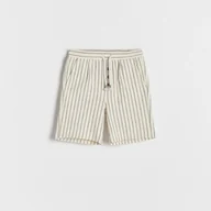 Spodenki dla niemowląt - Reserved - Szorty w paski - Kremowy - miniaturka - grafika 1