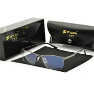 Okulary korekcyjne, oprawki, szkła - Grafitowe męskie okulary do komputera BLUE LIGHT zerówki rozkręcalne 2553C - miniaturka - grafika 1