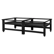Akcesoria i części do pralek i suszarek - ML-Design podwójna podstawa pod pralkę z 2 wysuwanymi półkami czarna stal, do 150 kg, podstawa pod pralkę podwójna podstawa podwójny cokół - miniaturka - grafika 1
