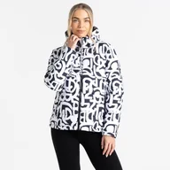 Kurtki i kamizelki sportowe damskie - Dare 2b Damska kurtka pikowana z kapturem Society Biało-czarny wzór, Rozmiar: 46 - miniaturka - grafika 1