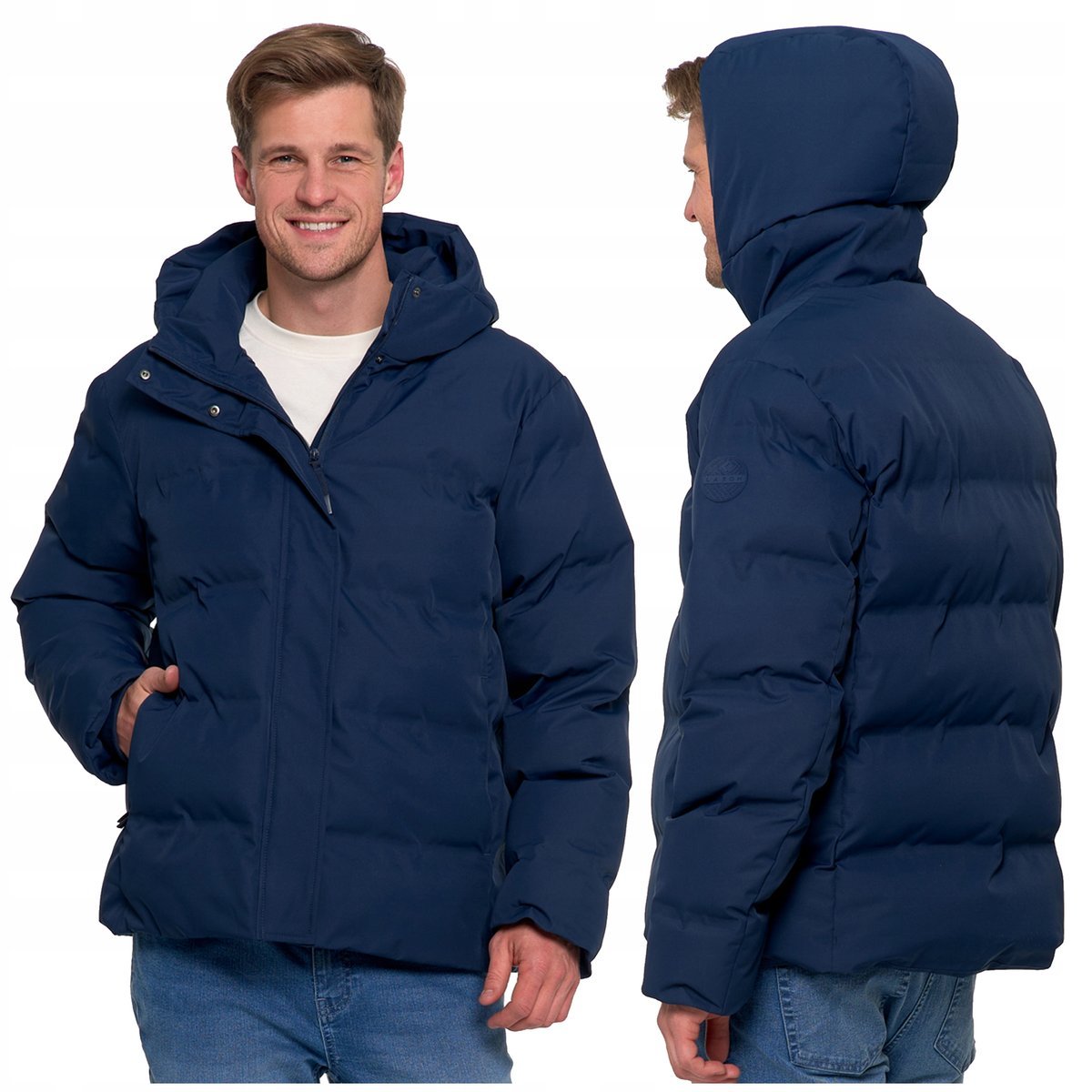 KURTKA MĘSKA PIKOWANA z Kapturem CIEPŁA Zimowa Jesienna Zamek MORAJ r. M