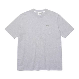 Koszulki męskie - Lacoste Lacoste L!VE Loose Fit Print Cotton Tee (TH2748-BG3)" male Szary TH2748-BG3 - grafika 1