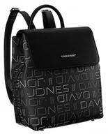 Plecaki - Plecak damski z klapką ozdobiony nadrukiem, eko skóra — David Jones - miniaturka - grafika 1