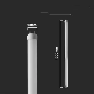 Tuba Świetlówka LED T8 Szklana V-TAC 120cm 18W z starterem VT-1221 6500K 1850lm 3 Lata Gwarancji - Lampy pozostałe - miniaturka - grafika 4