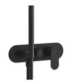 Baterie wannowe i prysznicowe - Ravak Eleganta - Bateria podtynkowa, na 3 urządzenia, czarny mat X070296 - miniaturka - grafika 1