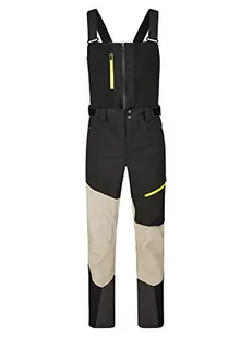 Ziener Męskie spodnie narciarskie TALINIS-BIB / spodnie freeride | Sympatex, szelki, bez PFC, czarno-srebrno-beżowe, 48 - Spodenki męskie - miniaturka - grafika 1