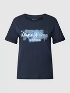 Koszulki i topy damskie - T-shirt z przeszytymi zakończeniami rękawów model ‘GOLDIE’ - miniaturka - grafika 1