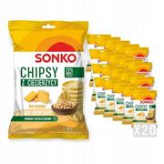 Chipsy - 20x SONKO Chipsy z ciecierzycy o smaku sera cheddar 60g - miniaturka - grafika 1