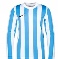 Bluzki damskie - Nike Bluzka z Długi Rękawem Niebiesko Biała z Haftem 158-170 K_a - miniaturka - grafika 1